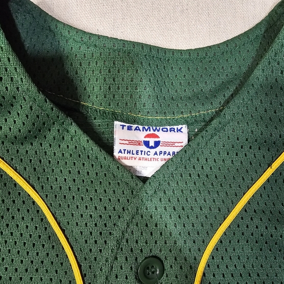 Vintage Teamwork Athletic Apparel SODA JERKS DALLAS jersey Green/Yellow Size XL - Picture 6 of 9